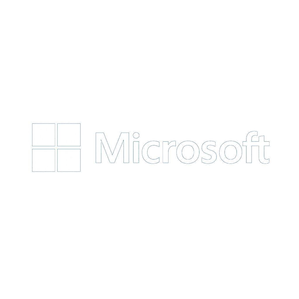Microsoft logo with four colored squares and the word "Microsoft" in Segoe font, on a transparent background.